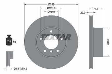BMW E39 520i Ön Fren Diski 150 Beygir 296 mm Çap 1996-2000 TEXTAR