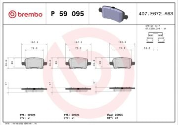 Opel Insignia B Arka Fren Balatası 1.6 CDTI 136 Beygir 2017 Sonrası BREMBO
