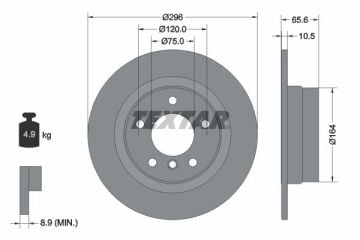BMW 1 Serisi E87 118i Arka Fren Diski 143 Beygir 296 mm Çap 2005-2011 TEXTAR