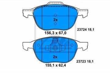 Ford Focus 2 Ön ve Arka Fren Balata ve ATE Dot 4 Hidrolik Yağ Seti 1.6 Dizel 110 Beygir 2005-2011 ATE ORIGINAL