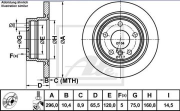 BMW 1 Serisi E87 120i Arka Fren Diski 150 Beygir 5 Kapı 296 mm Çap 2005-2011 ATE ORIGINAL