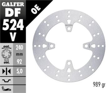 Yamaha X-Max 250 Arka Fren Diski 240 mm 2010-2013 GALFER YUVARLAK SABİT DİSK