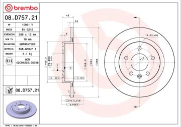 Opel Insignia B Arka Fren Diski 1.5 Turbo 165 Beygir 2017 Sonrası BREMBO