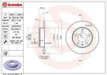 Volkswagen Polo 4 Arka Fren Diski 232 mm Çap 2002-2009 BREMBO