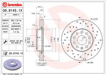 Skoda Superb 2 Performanslı Ön Fren Diski 1.4 TSI 288 mm Çap Delikli 2008-2014 BREMBO XTRA