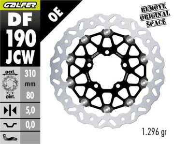 Kawasaki Ninja ZX-6R Ön Fren Diski 310 mm 2013-2018 GALFER DALGALI HAREKETLİ ALÜMİNYUM DİSK