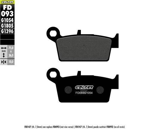 YAMAHA WR 250 R Arka Fren Balatası 2008 2017 Arası GALFER YARI METAL