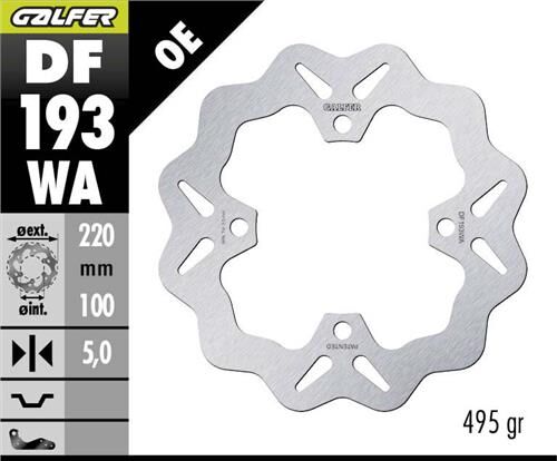 Kawasaki Ninja ZX-6R Arka Fren Diski 220 mm 2013-2018 GALFER YUVARLAK SABİT DİSK