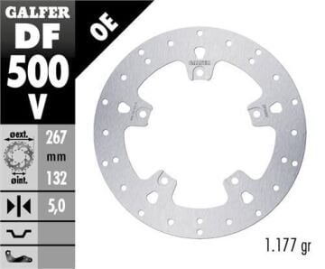 Yamaha X-Max 250 Ön Fren Diski 267 mm 2005-2009 GALFER YUVARLAK SABİT DİSK