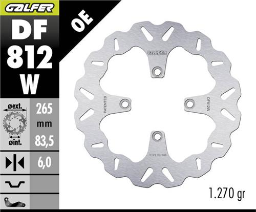 Ducati Multistrada V4 RS Arka Fren Diski 265 mm 2024-2025 GALFER DALGALI SABİT ÇELİK DİSK