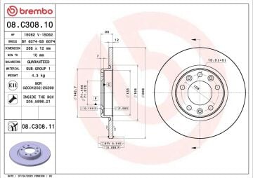 Opel Grandland X Arka Fren Diski 1.6 Dizel 120 Beygir 268 mm Çap 2017 Sonrası BREMBO