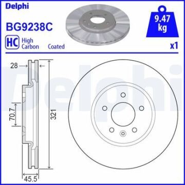 Opel Insignia B Ön Fren Diski 1.6 CDTI 136 Beygir 321 mm Çap 2017 Sonrası DELPHI