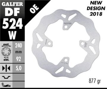 Yamaha X-Max 250 Arka Fren Diski 240 mm 2005-2009 GALFER DALGALI SABİT DİSK