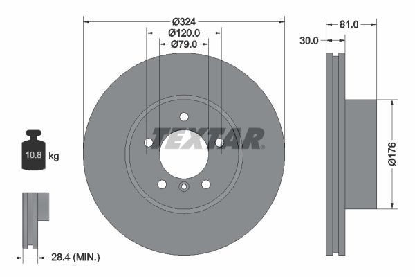 BMW E65 730 / 735 Ön Fren Diski Havalı 324 mm TEXTAR