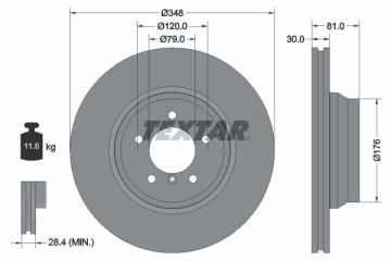 BMW E65 740 / 745 / 750 Ön Fren Diski Havalı 348 mm - TEXTAR