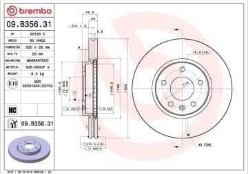 Opel Insignia B Ön Fren Diski 1.6 CDTI 136 Beygir 300 mm Çap 2017 Sonrası BREMBO