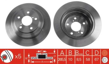 Subaru Impreza GD Arka Fren Diski 2.0 R 266 mm 2001-2007 TRW