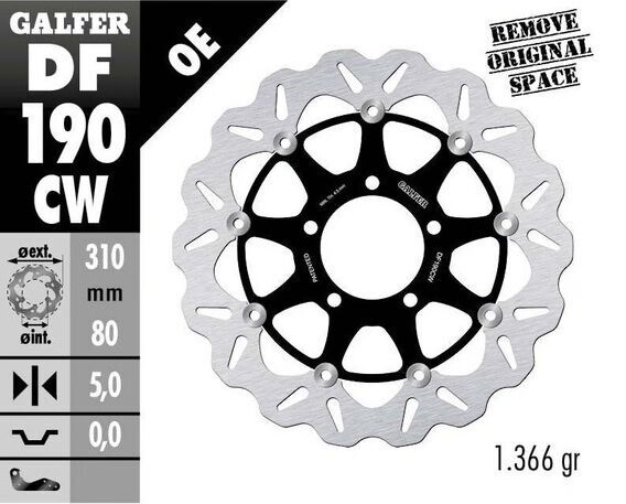 Kawasaki Ninja ZX-6R Ön Fren Diski 310 mm 2019-2023 GALFER DALGALI HAREKETLİ ALÜMİNYUM DİSK