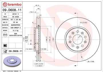 Opel Insignia B Ön Fren Diski 2.0 CDTI 210 Beygir 321 mm Çap 2017 Sonrası BREMBO