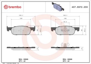 Renault Clio 4 Ön Fren Balatası 1.5 DCi 90 Beygir Manuel Vites 2012-2019 BREMBO