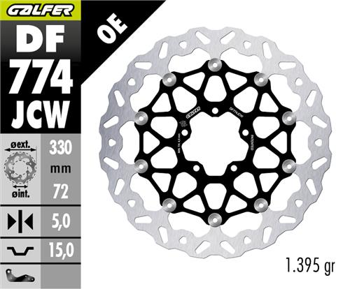 Ducati Multistrada V4 S Sport Ön Fren Diski 330 mm 2021 Sonrası GALFER DALGALI HAREKETLİ ALÜMİNYUM DİSK