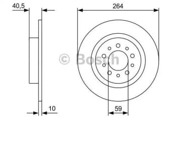 Fiat Egea Station Arka Fren Diski 1.6 Multijet 120 Beygir 264 mm Çap 2015-2020 BOSCH