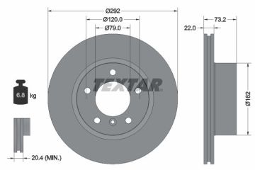 BMW 3 Serisi E90 318i Ön Fren Diski 129 Beygir 292 mm Çap 2005-2007 TEXTAR