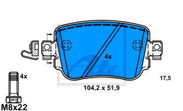 Audi Q3 Arka Fren Balatası 2.0 TDI 177 Beygir Elektrikli El Freni İçin 2012-2018 ATE ORIGINAL