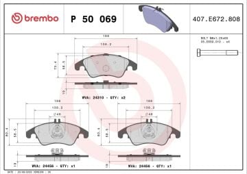 Mercedes E Serisi W212 Kasa E200 CGI Ön Fren Balatası AMG Spor Paket İçin 2009-2015 BREMBO