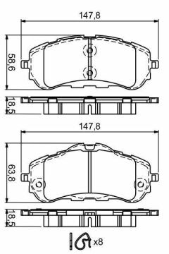 Opel Astra L Ön Fren Balatası 1.2 Turbo 130 Beygir 2022 Sonrası BOSCH
