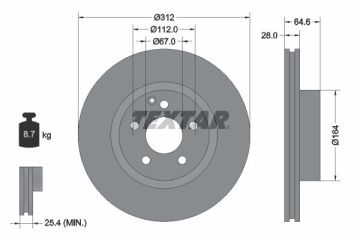 Mercedes CLS Serisi 219 Kasa CLS320 CDI Ön Fren Diski Havalı 312 mm Çap 2005-2011 TEXTAR