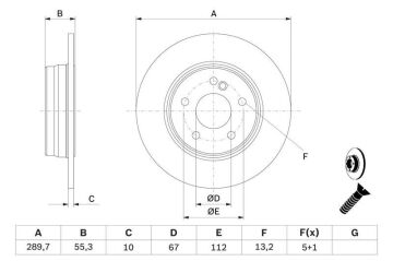 Mercedes E Serisi 210 Kasa Arka Fren Diski E200 Kompresör 186 Beygir 290 mm Çap 1996-2002 BOSCH