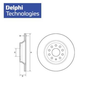 Volkswagen Passat B8 Arka Fren Diski 2.0 TDI 150 Beygir 300 mm Çap 2015 Sonrası DELPHI