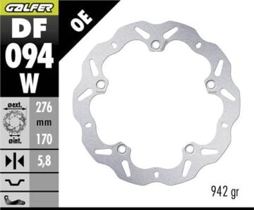 Honda VFR 1200 X CrossTourer Arka Fren Diski 276 mm 2012-2020 GALFER DALGALI SABİT DİSK