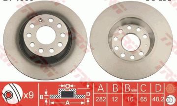 Audi Q3 Arka Fren Diski 1.4 TFSI 150 Beygir 282 mm Çap TRW