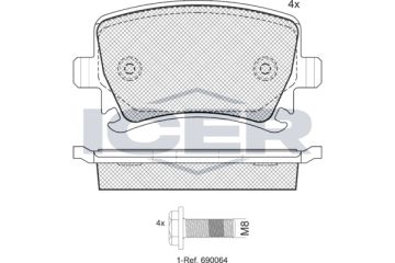 Audi A6 Arka Fren Balatası 2.0 TFSI 2004-2011 ICER