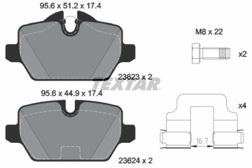 BMW 3 Serisi E90 318i Arka Fren Balatası 129 Beygir 2005-2007 TEXTAR