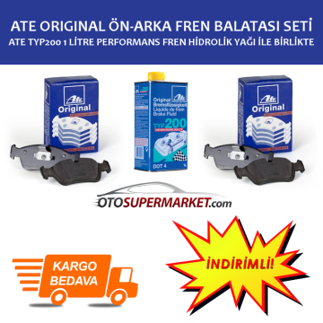 Volvo V50 Ön ve Arka Fren Balata ve ATE Typ200 Performanslı Hidrolik Yağ Seti 1.6 Benzinli 100 Beygir 2004-2012 ATE ORIGINAL
