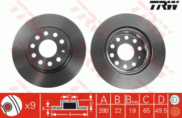 Seat Toledo 3 Ön Fren Diski 1.6 280 mm Çap 2005-2009 TRW