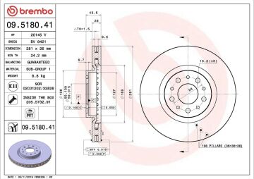 Fiat Egea Sedan/Hatchback/Cross Ön Fren Diski 1.6 Multijet 130 Beygir 281 mm Çap 2020-2026 BREMBO