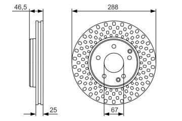Mercedes C Serisi W203 Kasa C180 Kompressor Ön Fren Diski 288 mm Çap Standart Paket İçin 2001-2006 BOSCH
