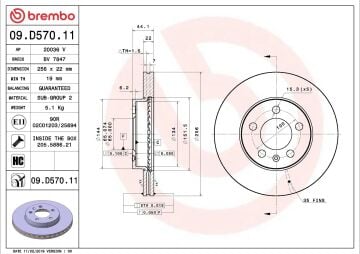 Volkswagen Polo 6 Ön Fren Diski 1.0 Benzinli 80 Beygir 256 mm Çap 2017 Sonrası BREMBO