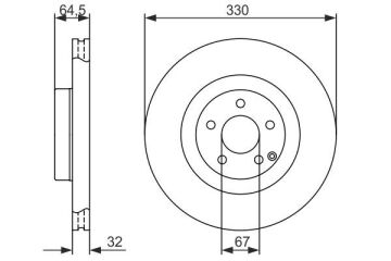 Mercedes E Serisi W211 Kasa E200 CDI Ön Fren Diski 122 Beygir AMG Spor Paket Delikli 330 mm Çap 2002-2009 BOSCH