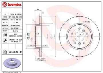 Renault Kadjar Arka Fren Diski 290 mm Çap 2015 Sonrası BREMBO