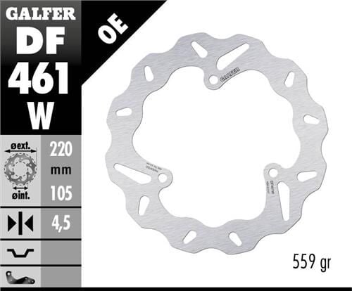 Yamaha YZF R25 ABS Arka Fren Diski 220 mm 2015 Sonrası GALFER DALGALI HAREKETLİ ALUMİNYUM DİSK