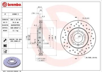 Skoda Octavia Performanslı Fren Diski Ön 1.6 256 mm Çizgili BREMBO XTRA