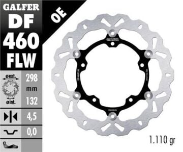 Yamaha YZF R25 Ön Fren Diski 298 mm 2014 Sonrası GALFER DALGALI HAREKETLİ ÇELİK DİSK