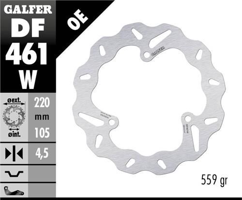 Yamaha YZF R25 Arka Fren Diski 220 mm 2014 Sonrası GALFER DALGALI HAREKETLİ ALUMİNYUM DİSK