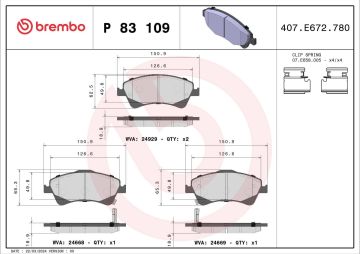 Toyota Verso Ön Fren Balatası 2010-2018 BREMBO