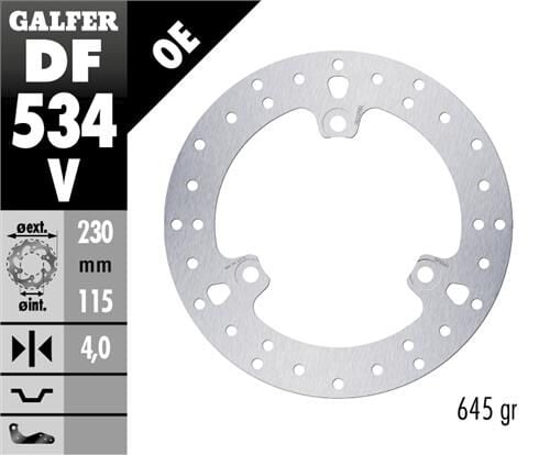 Yamaha NMAX 125 Ön Fren Diski 230 mm 2015 Sonrası GALFER YUVARLAK SABİT DİSK